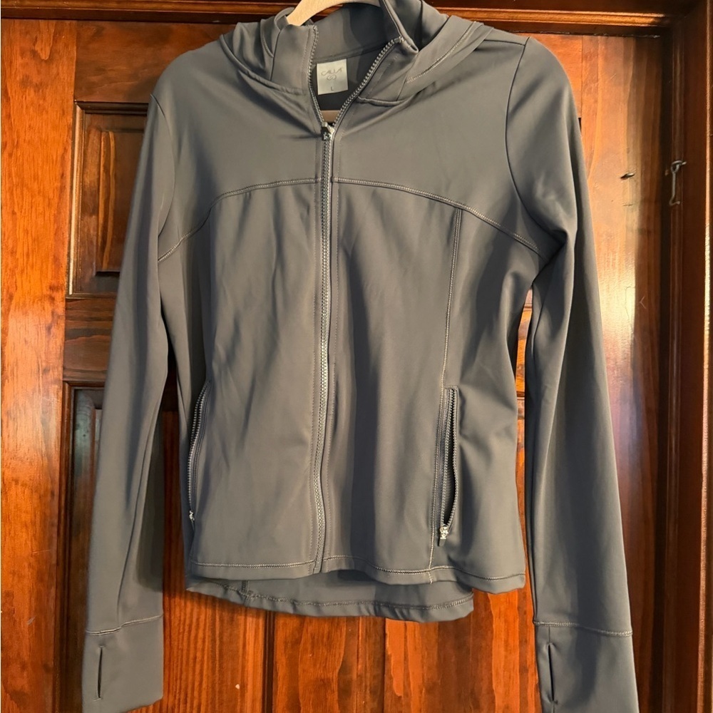 Gray Zip-Up Athletic Hoodie